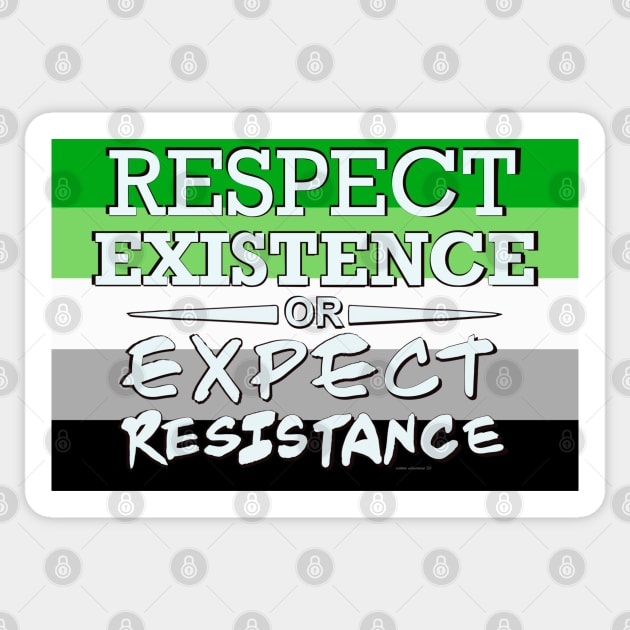 Respect Exsistence or Expect Resistance, Agender Pride Flag Sticker by aadventures